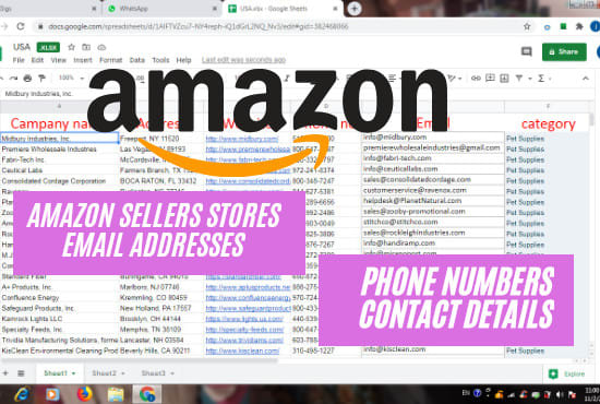 Gig Preview - Find amazon sellers stores details for business