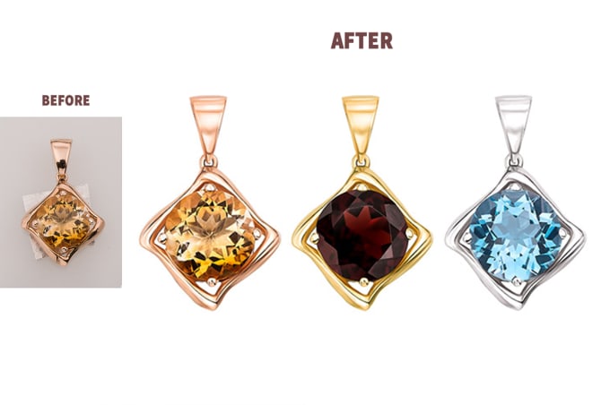 Gig Preview - Jewelry retouch, photoshop color change, background removal