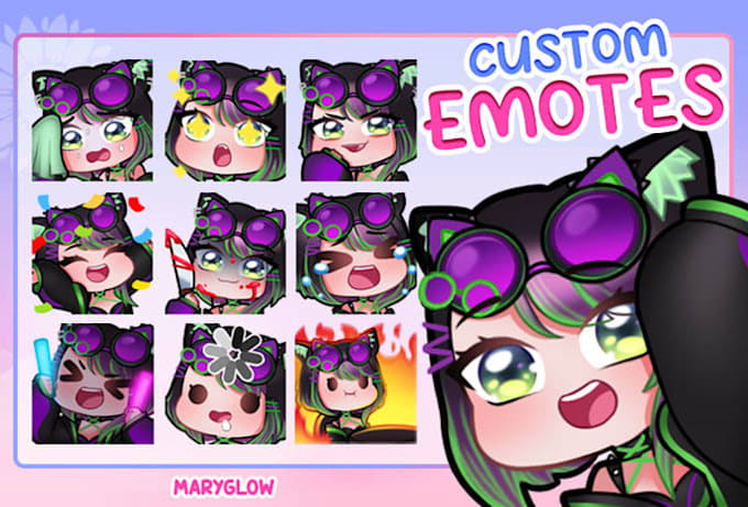 Gig Preview - Create cute custom emotes for your twitch or discord etc