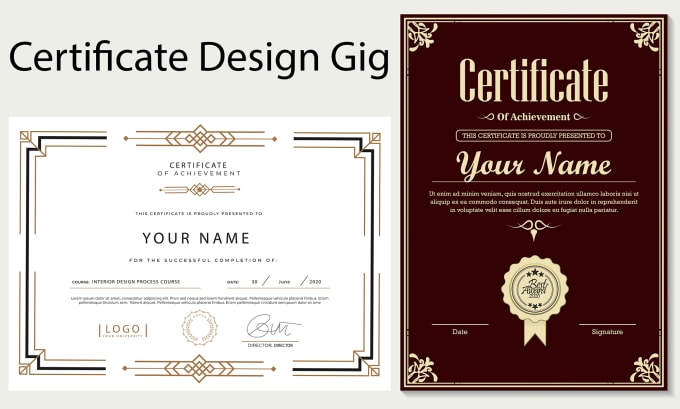 Gig Preview - Create certificate design for you