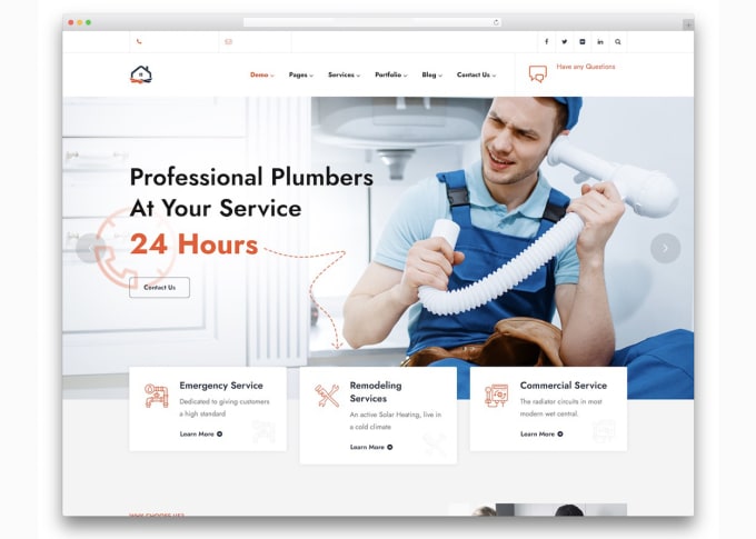 Gig Preview - Do plumbing cleaning contractor construction roofing hvac remodeling website