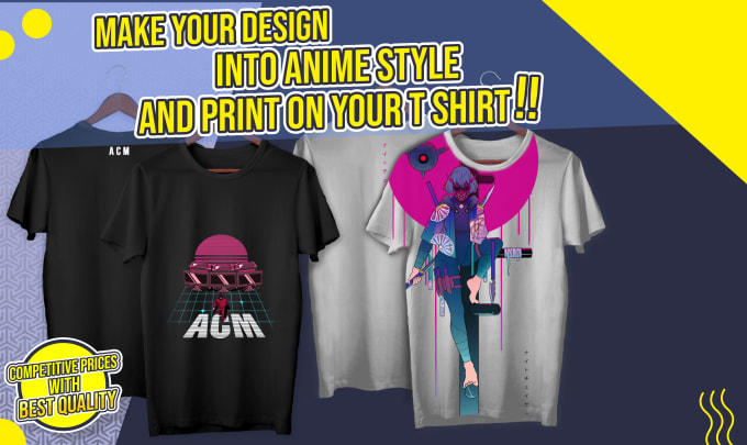 Gig Preview - Create custom anime illustration for your t shirt design