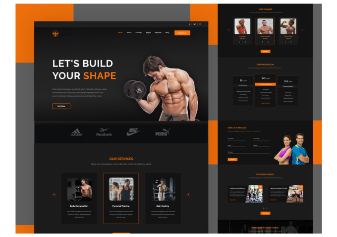 Gig Preview - Do gym, personal trainer, sports, fitness, workout, yoga website