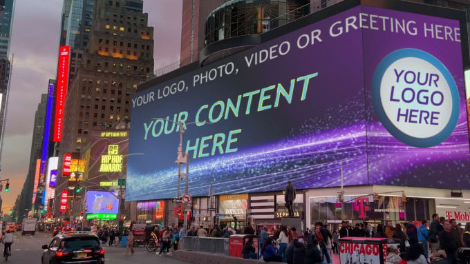 Gig Preview - Add your logo or content to this times square billboard, new york, in this video