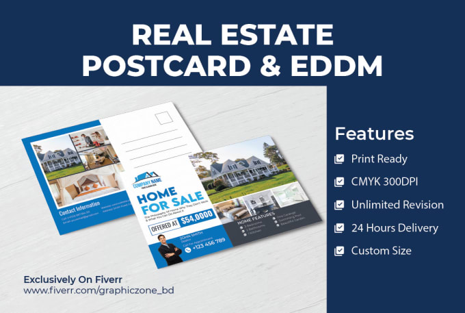 Gig Preview - Design real estate postcard, direct mail, eddm, flyer