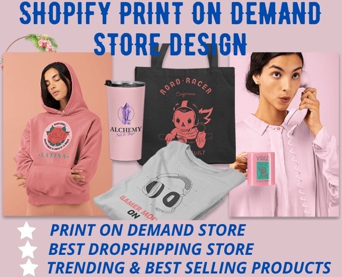 Bestseller - create shopify print on demand store design, etsy printify and printful design