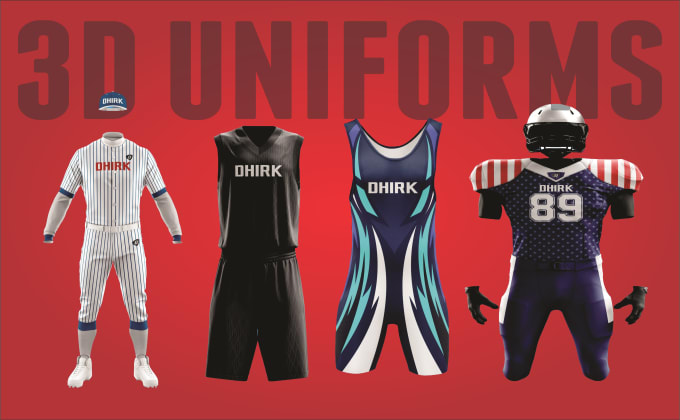 Gig Preview - Do 3d uniforms mock up or sublimation design