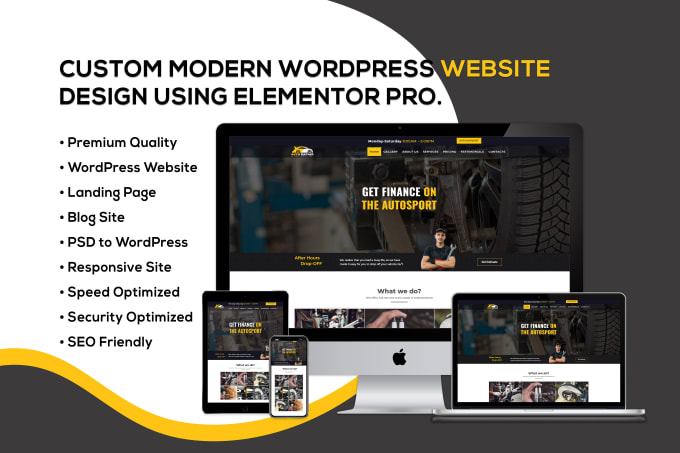 Gig Preview - Design responsive wordpress website with elementor pro