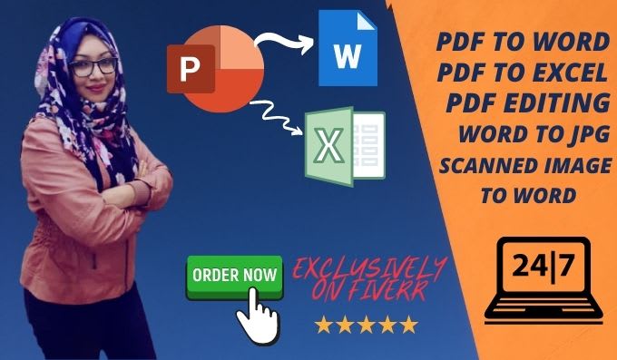 Gig Preview - Convert pdf to word or excel