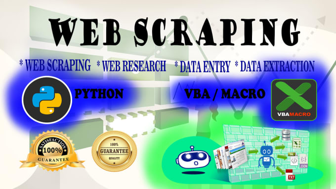 Gig Preview - Do web scraping, data mining, data extraction in python,vba