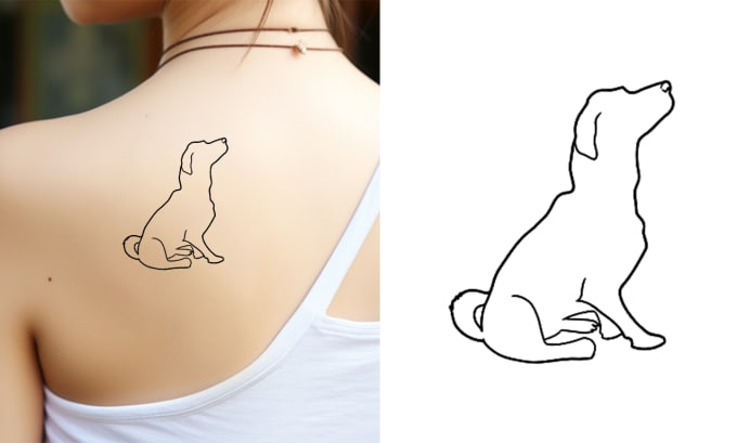 Gig Preview - Draw and convert your pet dog or cat to tattoo design