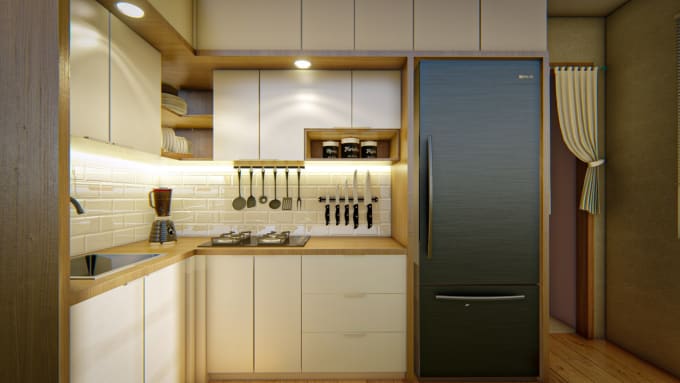 Gig Preview - Design and render your kitchen, pantry, cabinet