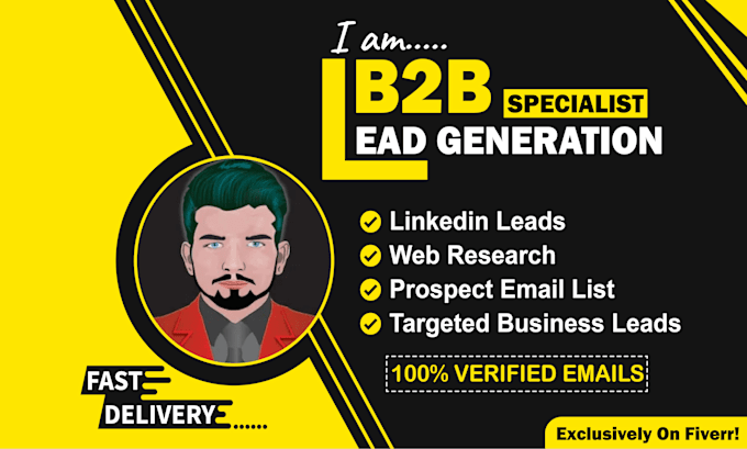 Gig Preview - Do targeted b2b lead generation, web research, and business email list building