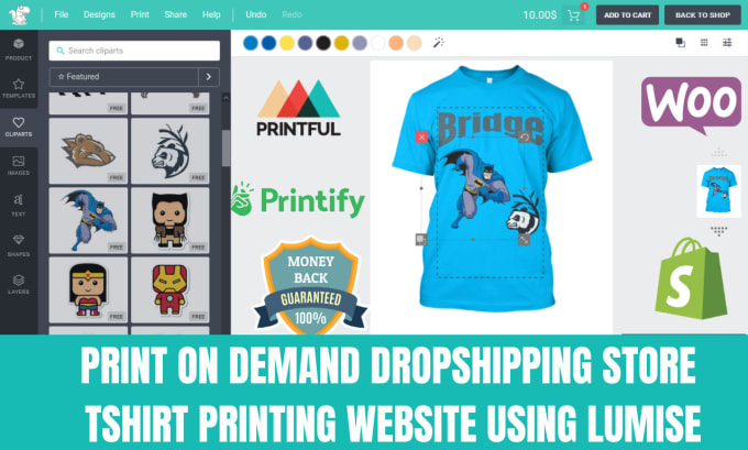 Bestseller - design tshirt printing website or print on demand printful store