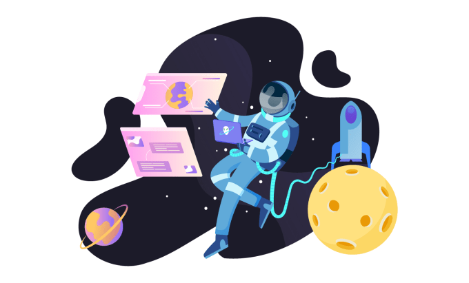 Gig Preview - Design astronaut flat illustration style for website and apps