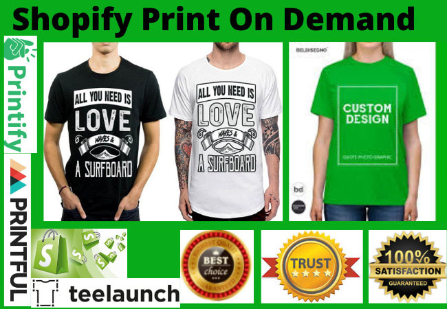 Gig Preview - Create shopify, etsy print on demand store design, printify printful shopify