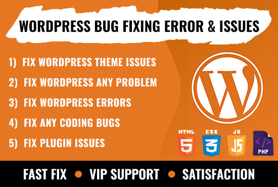 Gig Preview - Fix bugs and error in your wordpress website