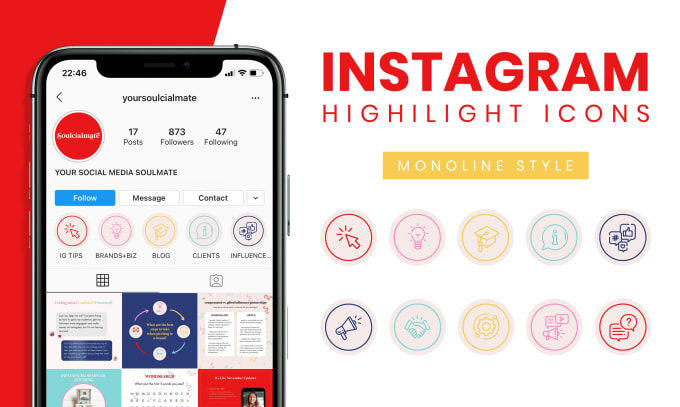 Gig Preview - Create monoline instagram highlight icons