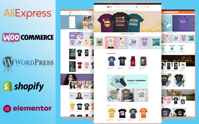 Gig Preview - Create dropshipping store for aliexpress ebay, amazon, etsy