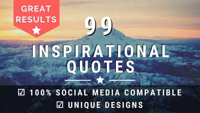 Gig Preview - Create 99 inspirational image quotes with logo in 24h