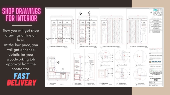 Gig Preview - Woodworking and joinery shop drawings