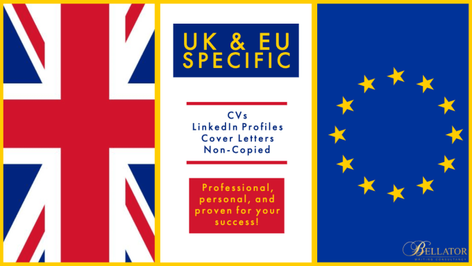 Gig Preview - Create cvs, cover letters, and linkedins for the eu and UK