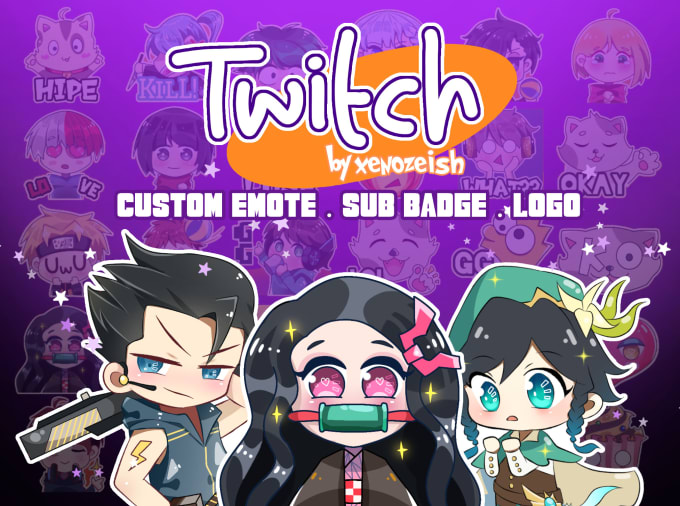 Gig Preview - Create cute custom twitch emote and sub badge