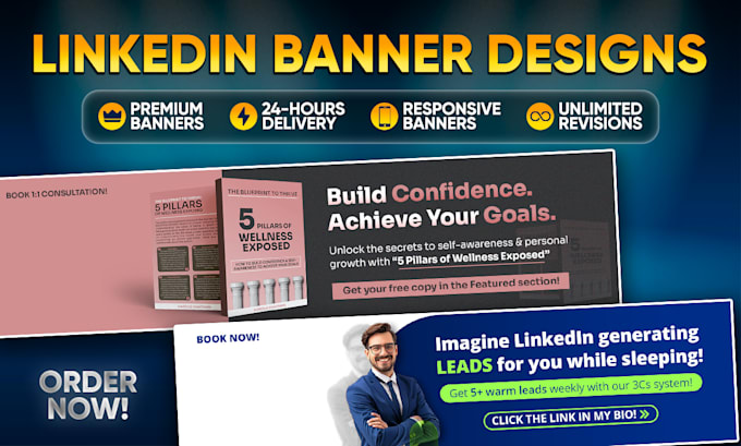 Gig Preview - Design professional responsive linkedin banner in 24 hours