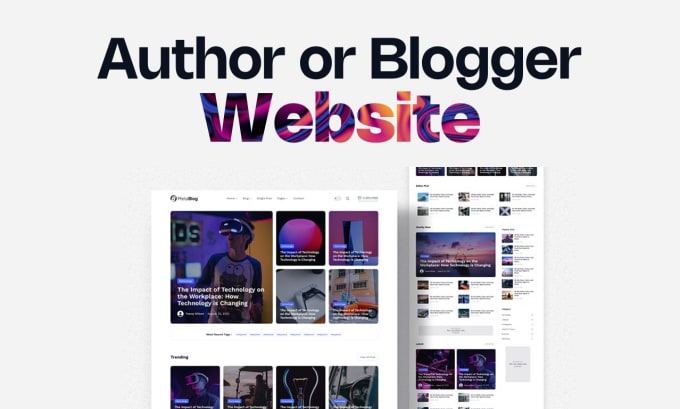 Gig Preview - Create a responsive author or blogger website in wordpress