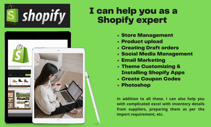 Gig Preview - Be your shopify store manager and shopify virtual assistant