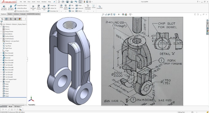 Gig Preview - Make 3d model or 2d drawing using solidworks, fusion 360