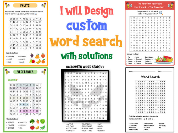 Gig Preview - Create custom word search puzzles with solutions