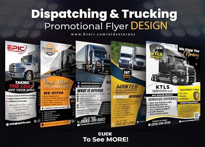 Gig Preview - Design professional logistics trucking dispatching flyer