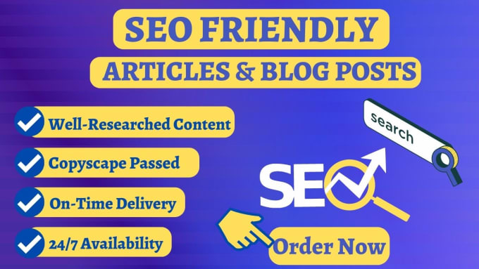 Gig Preview - Write unique SEO friendly articles or blog posts