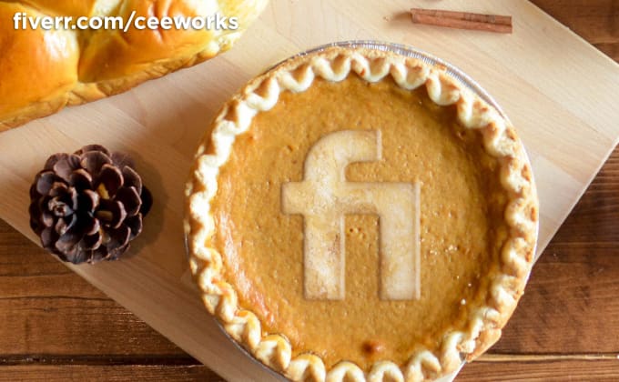 Gig Preview - Put your logo icon on a pie for thanksgiving