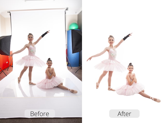 Gig Preview - Remove edit and clean background for dance studio photoshoot