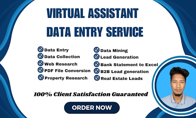 Bestseller - do excel data entry, web research, lead generation, virtual assistant data entry