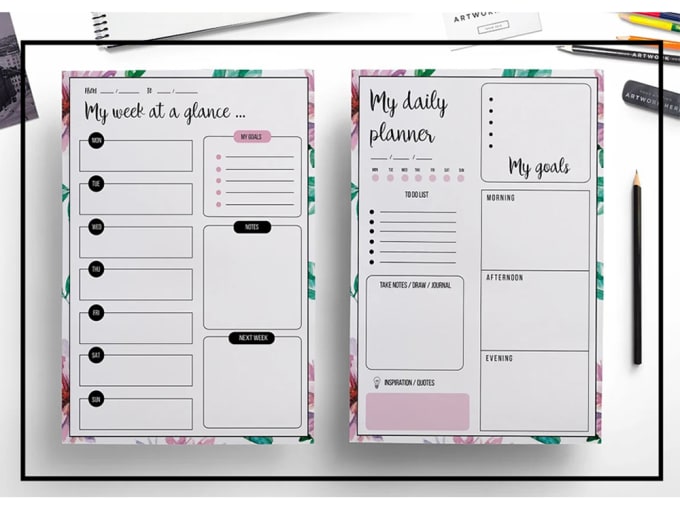 Gig Preview - Design printable planner, journal, custom workbook layout