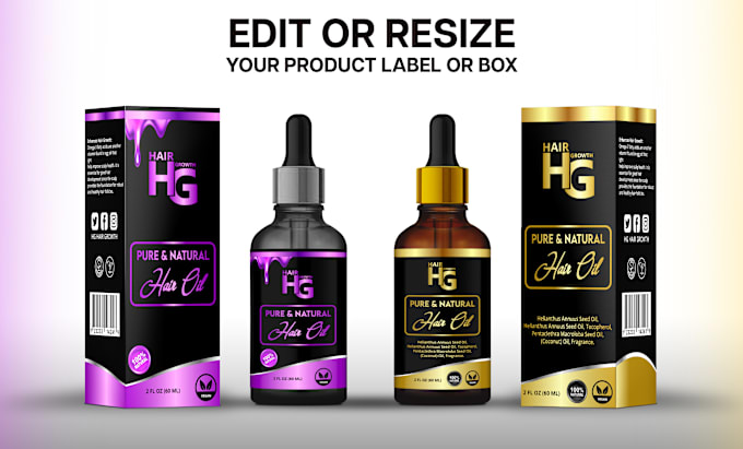 Gig Preview - Do edit or resize product labels for you in 24 hour