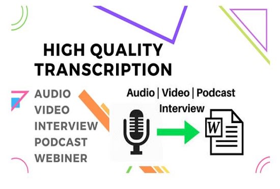 Gig Preview - Transcribe audio and do video transcription in just 12 hours