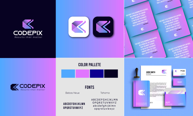 Gig Preview - Make a professional gradient minimalist logo n  branding kit