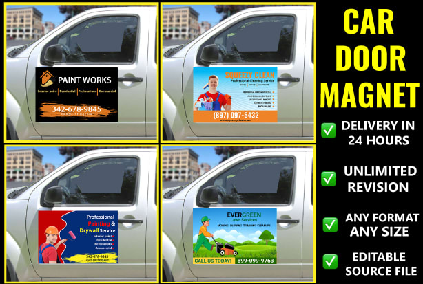 Bestseller - design amazing car magnet sign or any signage design within 24 hours