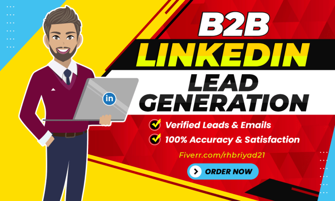 Gig Preview - B2b lead generation, find email address by linkedin and angel investors