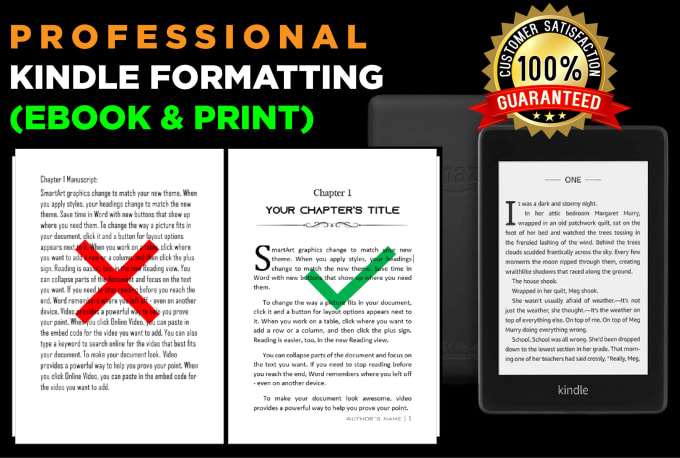 Gig Preview - Do KDP book formatting and layout design for kindle, lulu