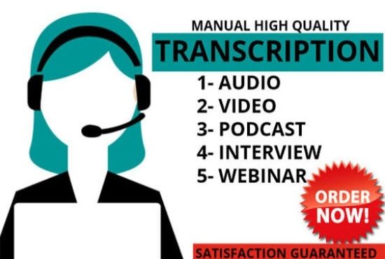 Gig Preview - Do flawless audio or video transcription in 24 hours