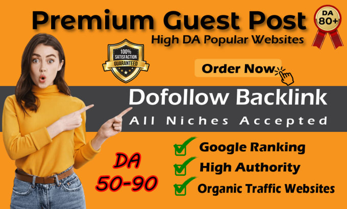 Gig Preview - Do premium guest post SEO backlinks on high quality da sites