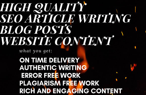 Bestseller - write a high quality SEO article for your blog or website