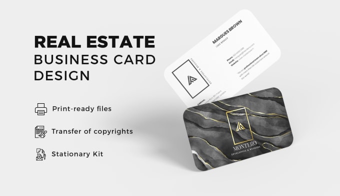 Gig Preview - Design real estate business card design, professional, luxury, and minimal