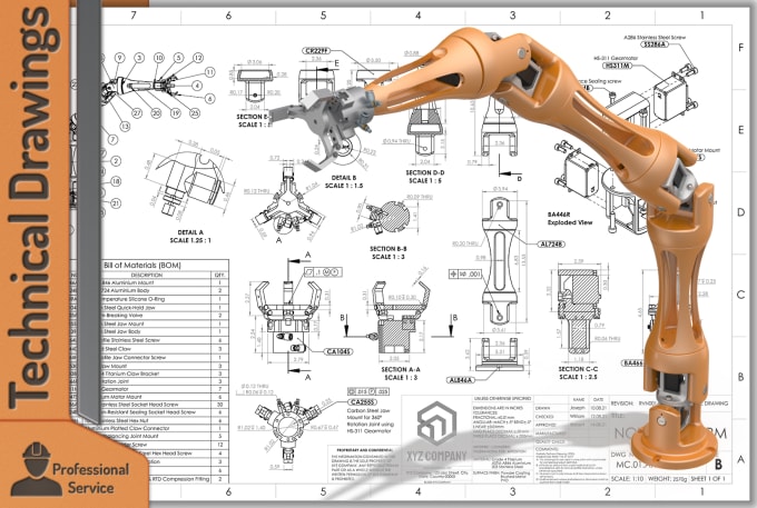 Gig Preview - Draft technical drawings for prototyping or manufacturing of your product design