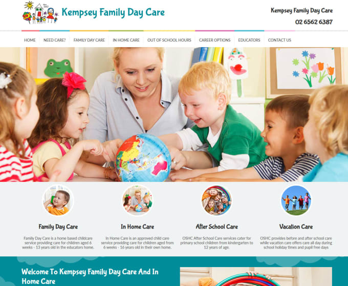 Gig Preview - Design childcare, daycare, kindergarten, preschool website